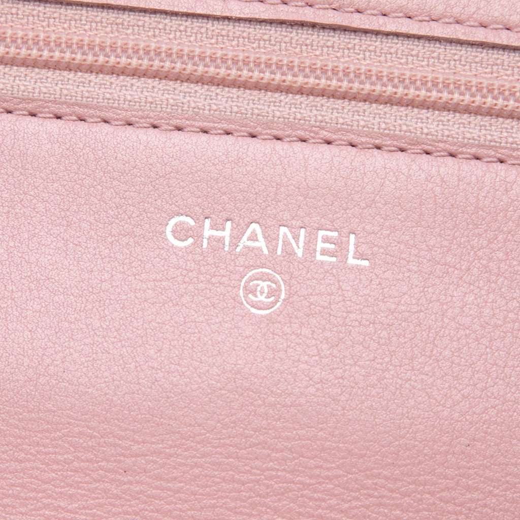 Chanel CC Caviar Wallet On Chain Pink Leather Very good - Box View
