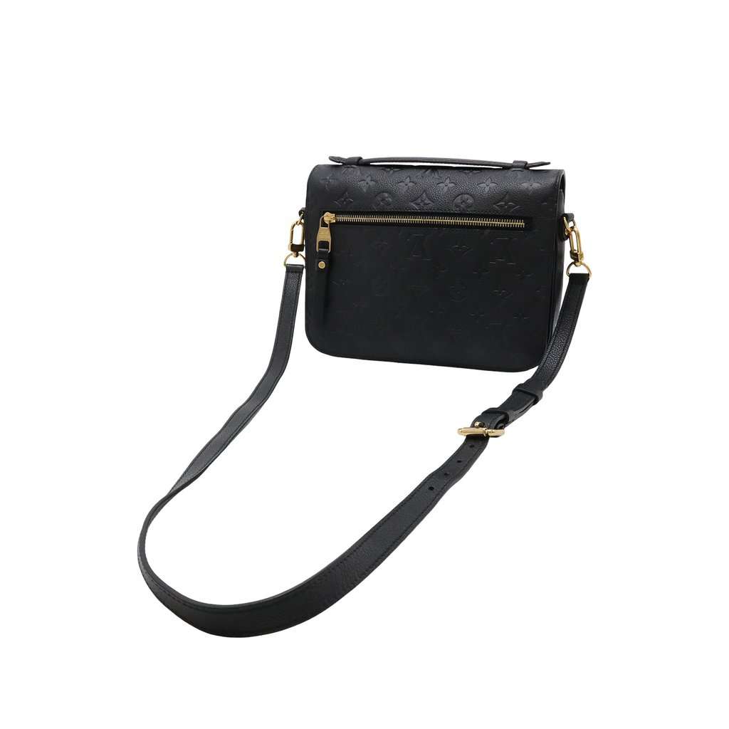 Louis Vuitton Monogram Empreinte Pochette Metis Black Leather Very good condition - Back View