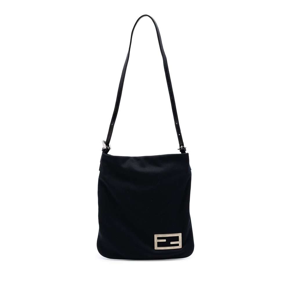 Fendi Neoprene FF Shoulder Bag Black Very good - Front View