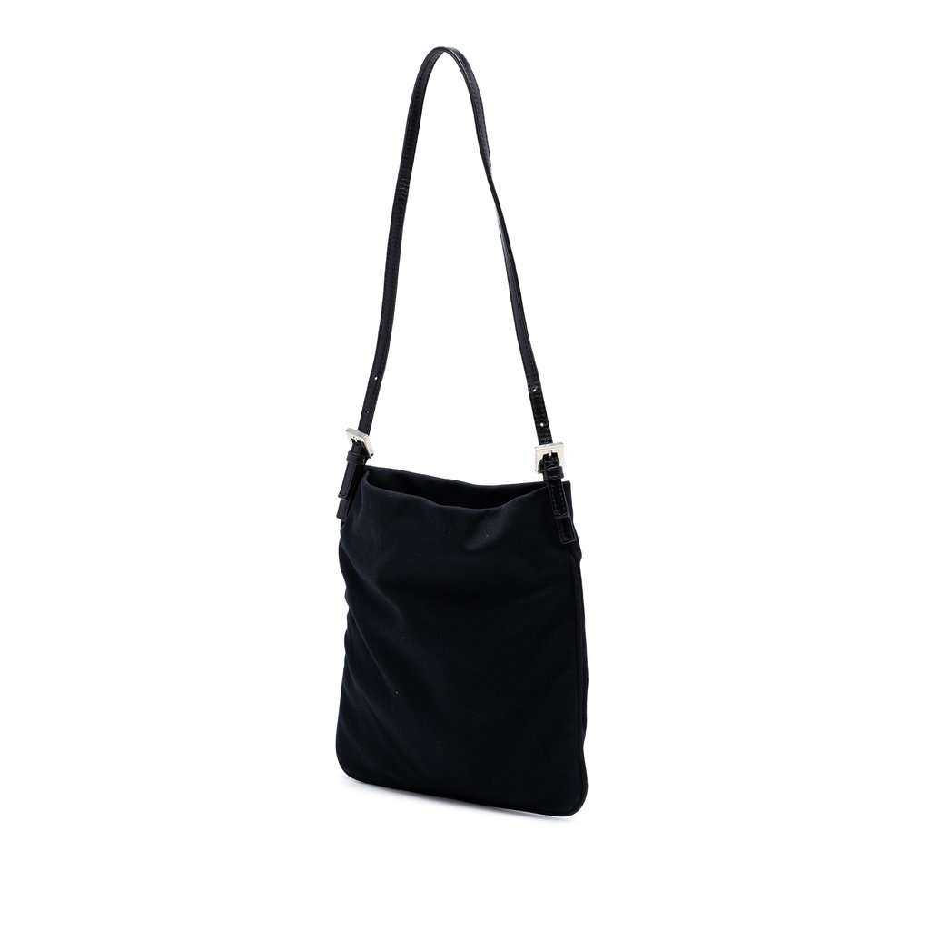 Fendi Neoprene FF Shoulder Bag Black Very good - Back View