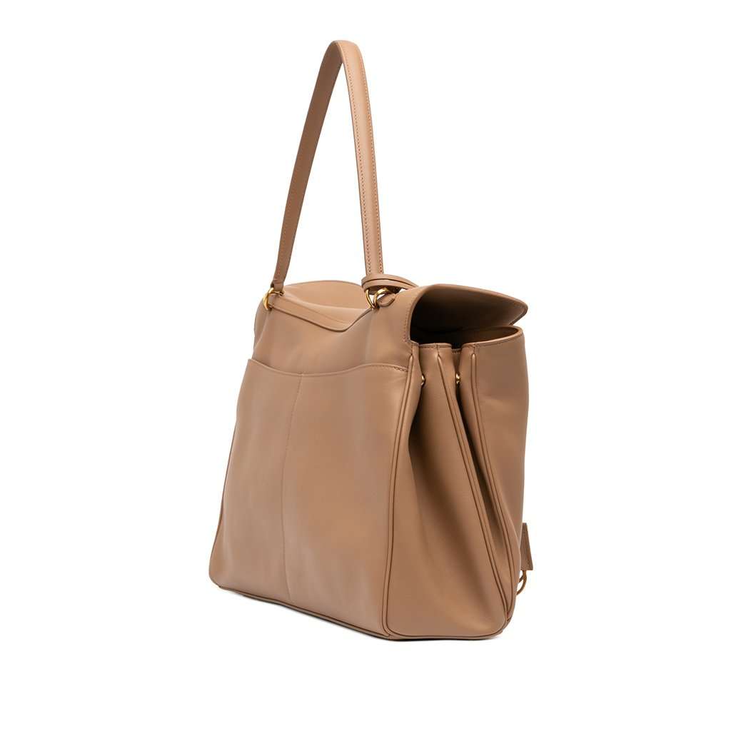 Balenciaga Large Smooth Calfskin Rodeo Satchel Beige Leather Very good condition - Back View