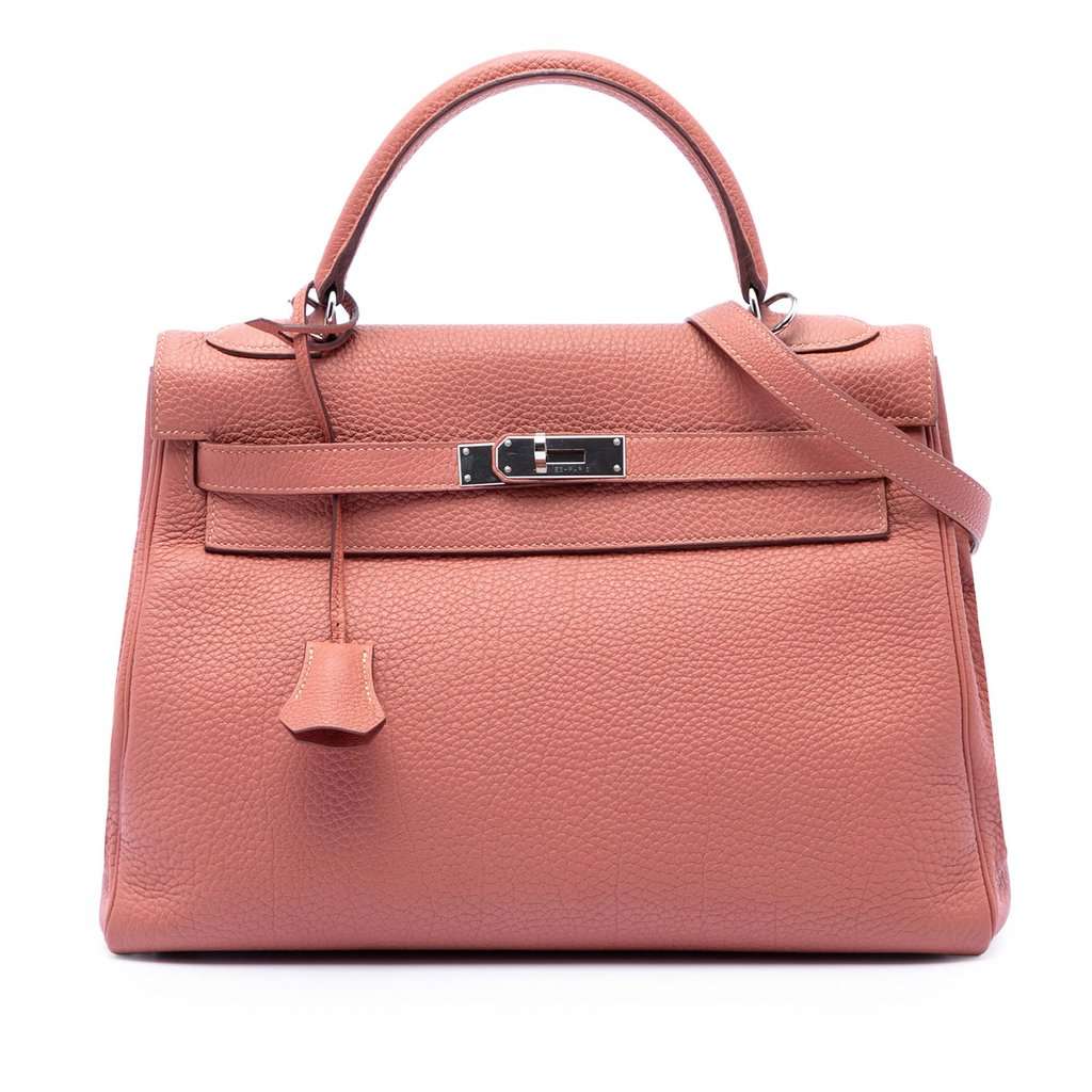 Hermès Clemence Kelly II Retourne 32 Pink Leather Very good condition - Front View