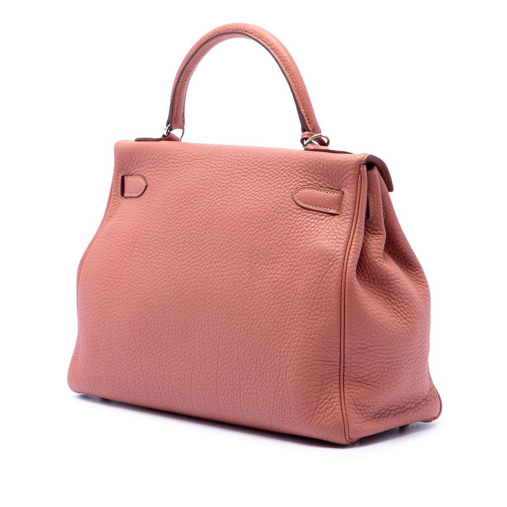 Hermès Clemence Kelly II Retourne 32 Pink Leather Very good condition - Back View
