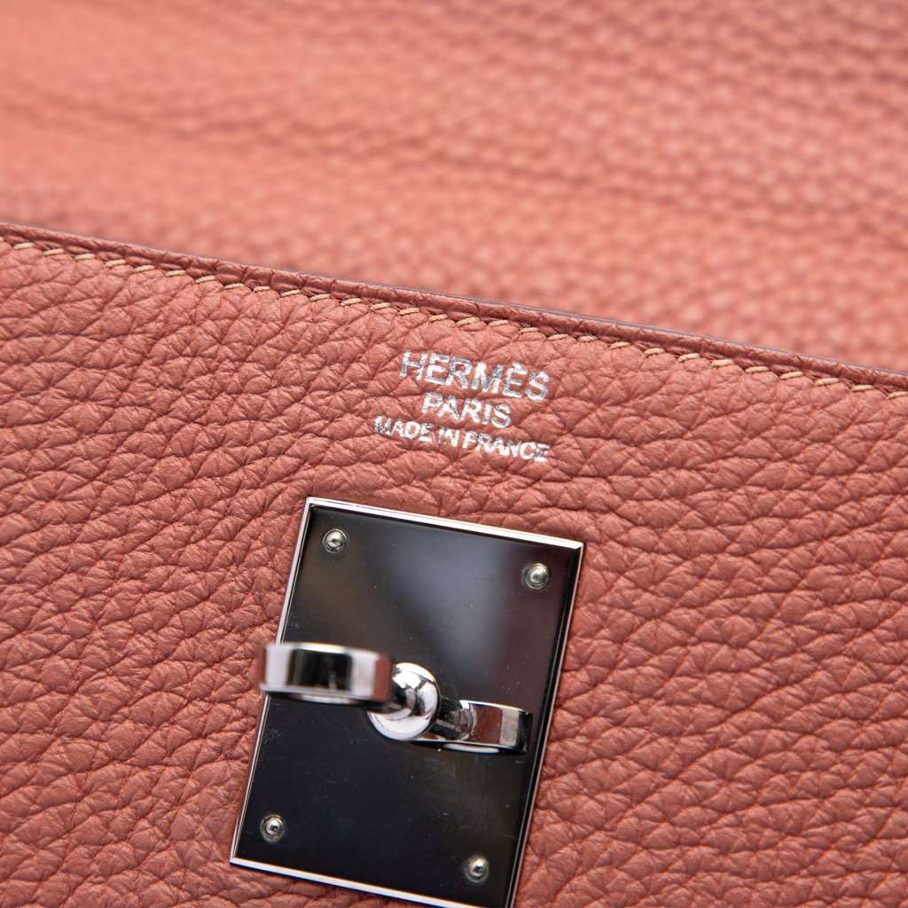 Hermès Clemence Kelly II Retourne 32 Pink Leather Very good condition - Box View