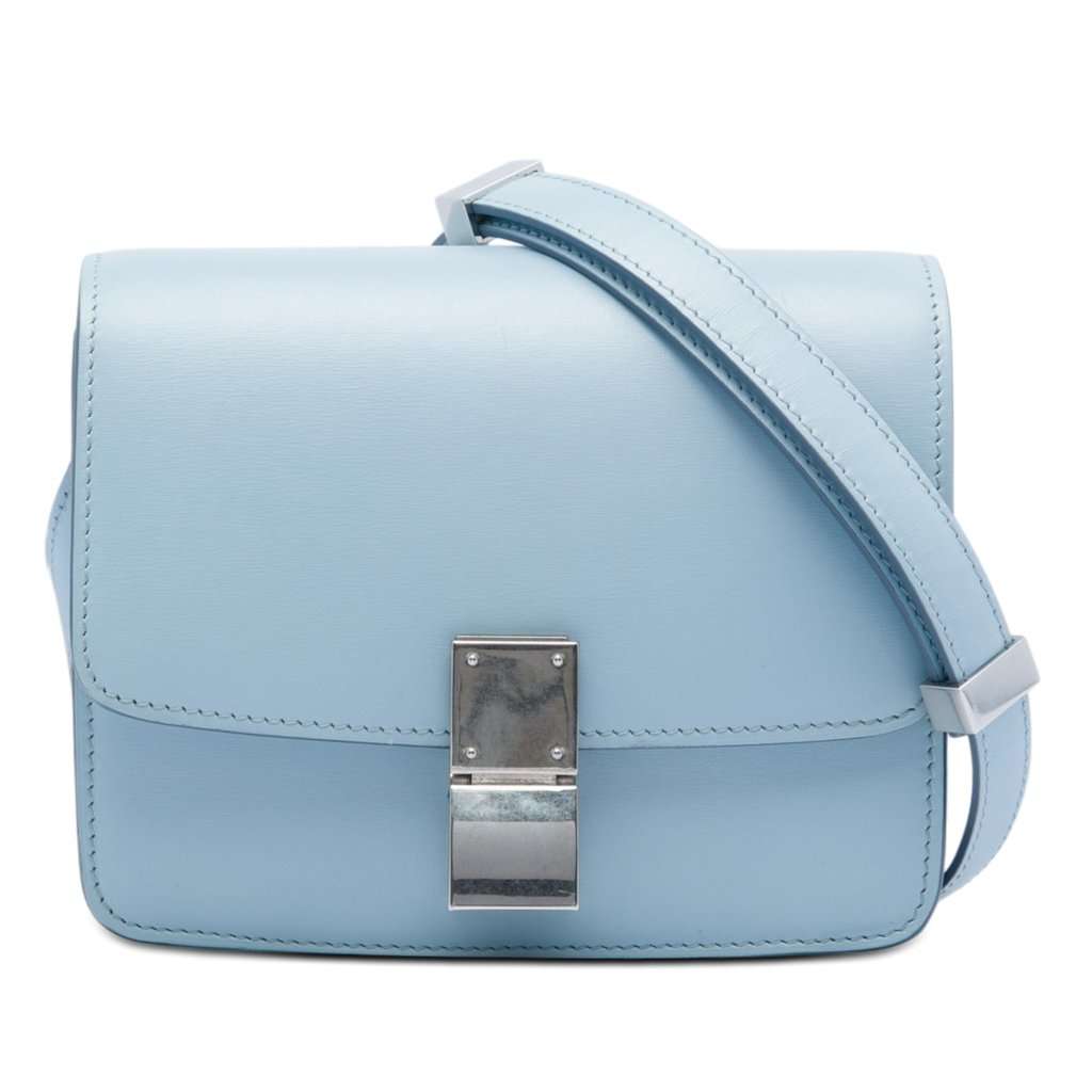 Celine Small Calfskin Classic Box Blue Leather Very good - Front View
