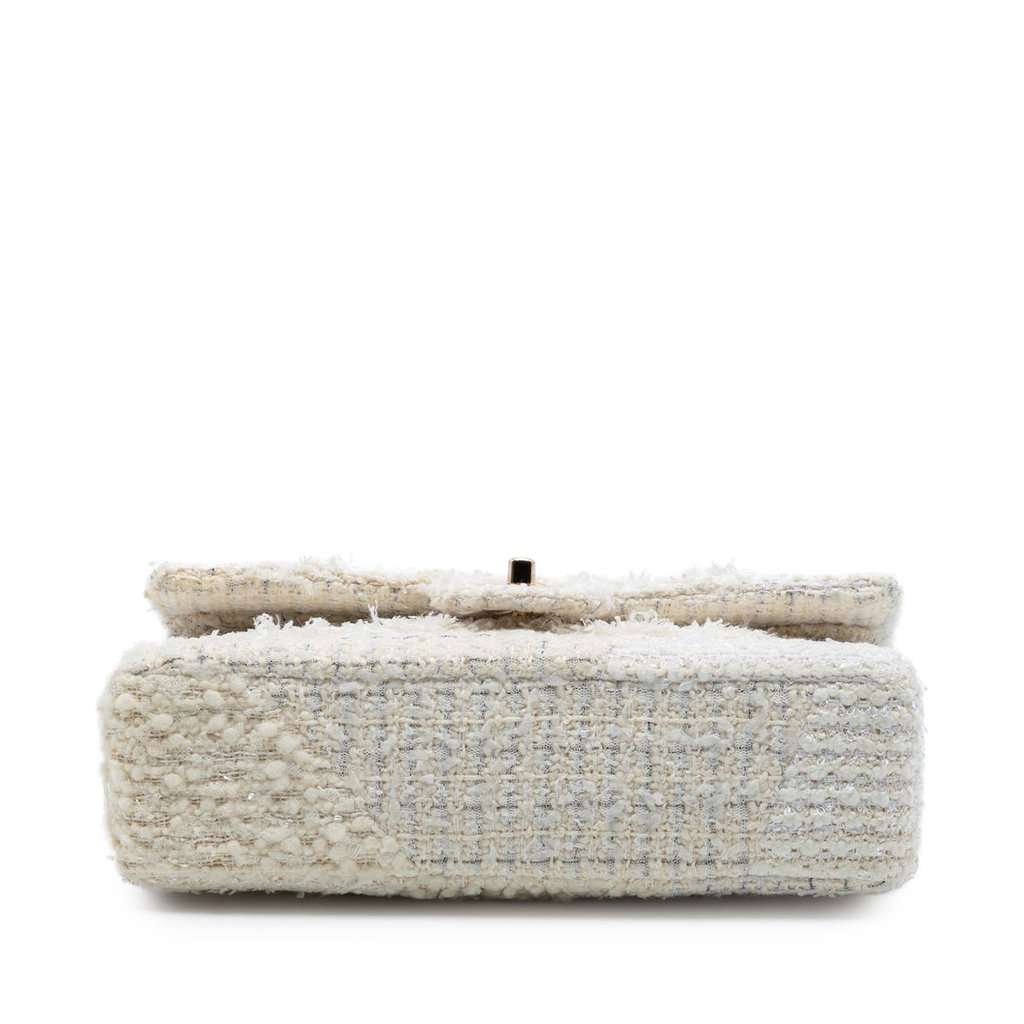 Chanel Medium Classic Tweed Patchwork Double Flap White Very good condition - Inside View