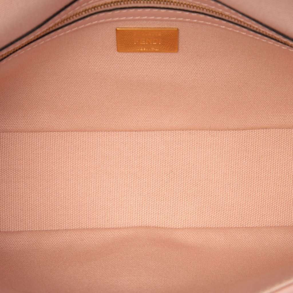 Fendi Zucca Embroidered Canvas Baguette Satchel Pink Very good condition - Model View