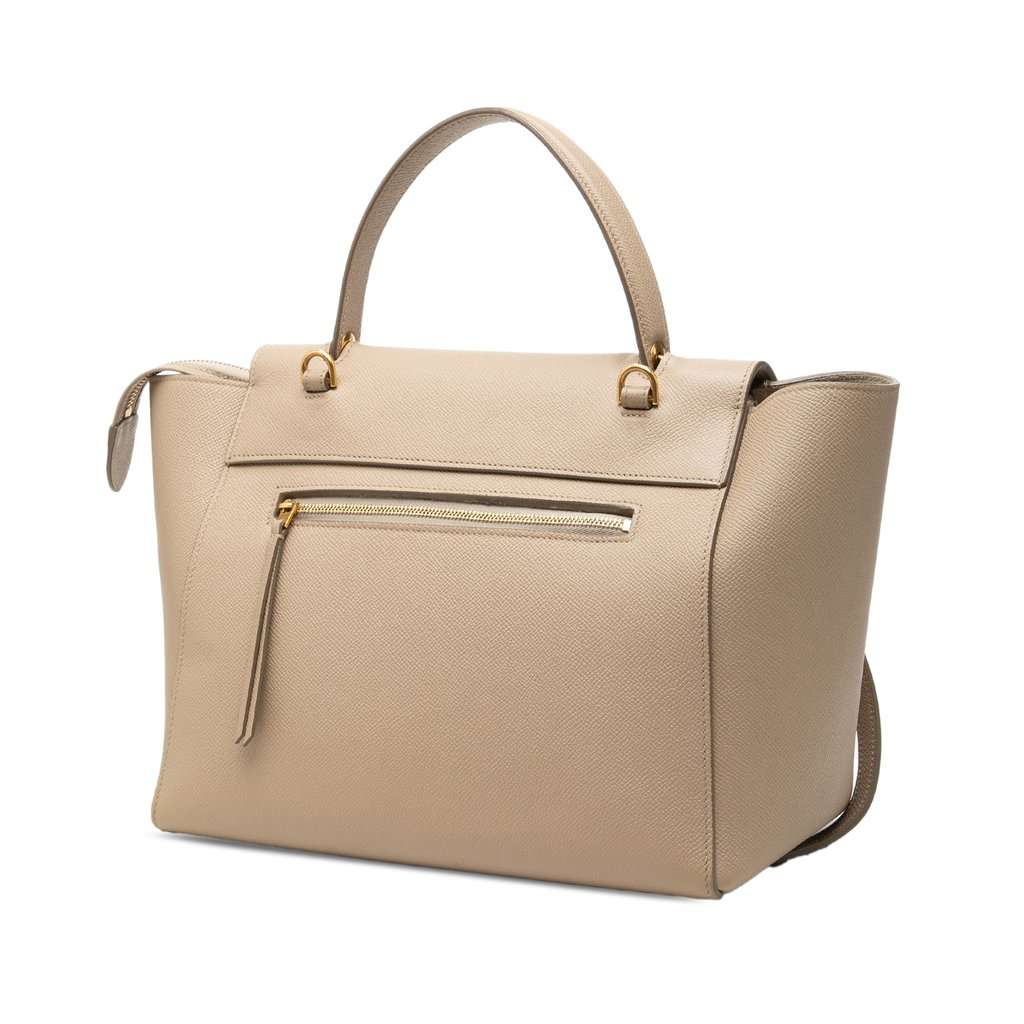 Celine Mini Grained Calfskin Belt Bag Beige Leather Very good condition - Back View