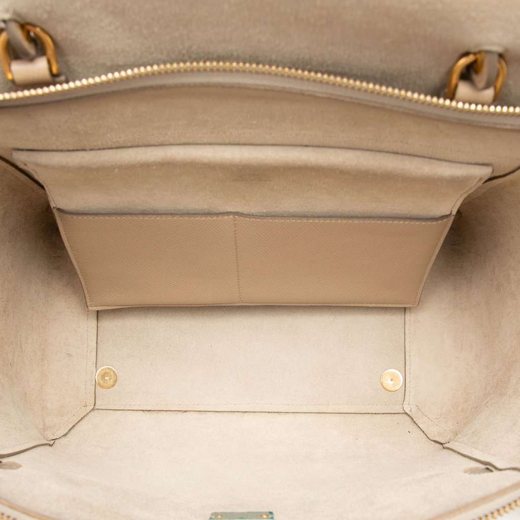 Celine Mini Grained Calfskin Belt Bag Beige Leather Very good condition - Model View