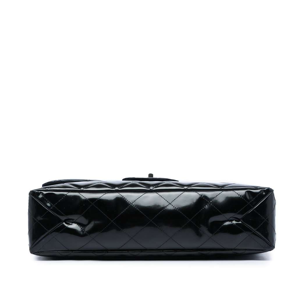 Chanel Quilted Patent Reissue 2.55 Travel Flap XXL Black Leather Very good - Inside View