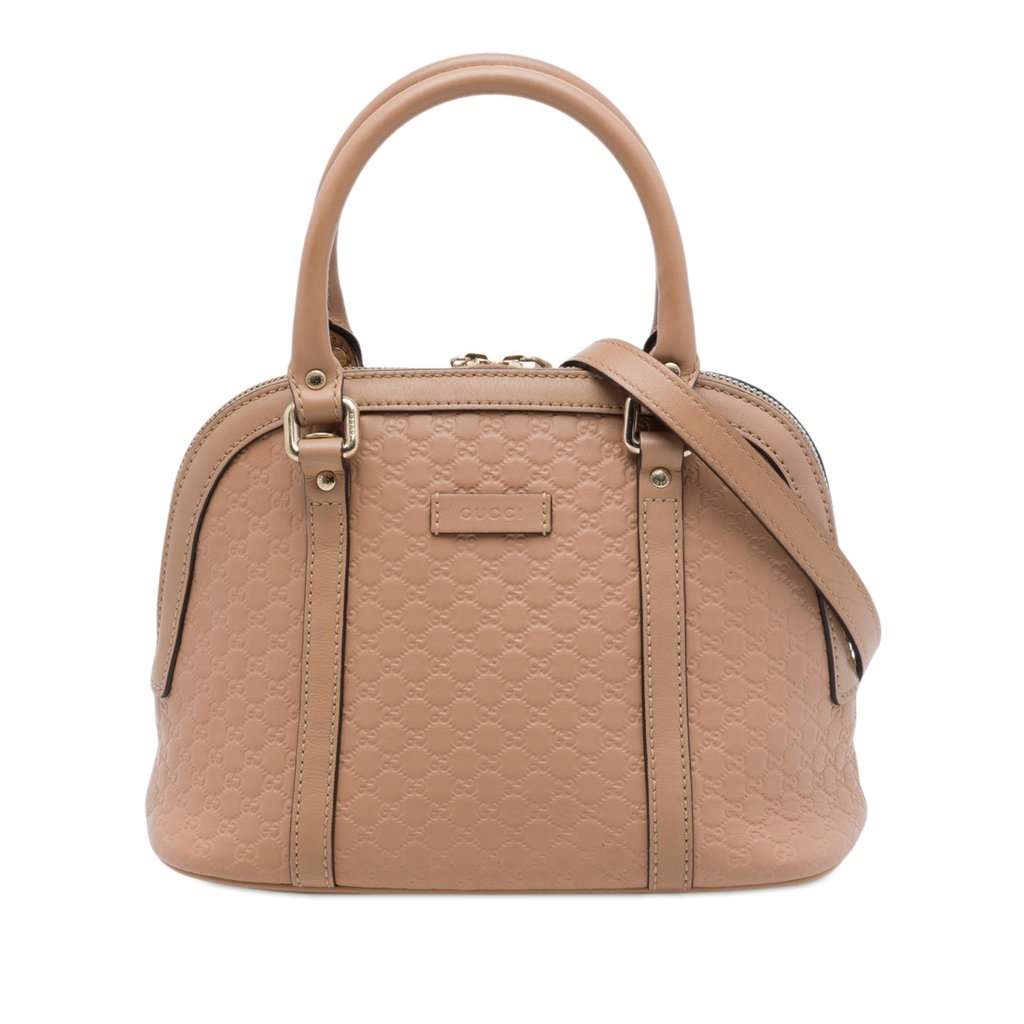 Gucci Mini Microguccissima Dome Satchel Brown Leather Very good - Front View