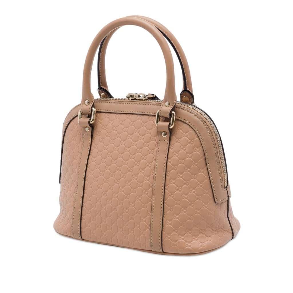 Gucci Mini Microguccissima Dome Satchel Brown Leather Very good - Back View