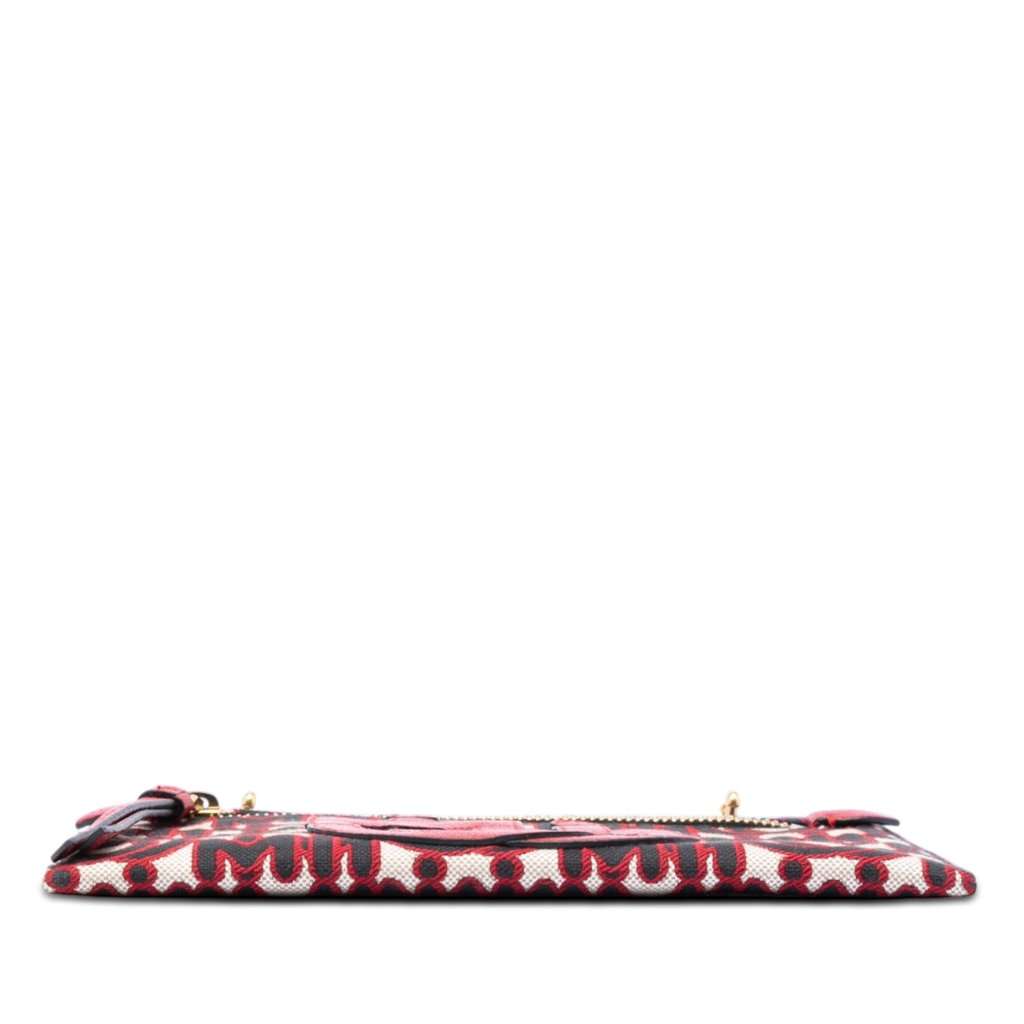 Miu Miu M/M Paris Emiuticon Jacquard and Goatskin Pouch Red Very good condition - Inside View