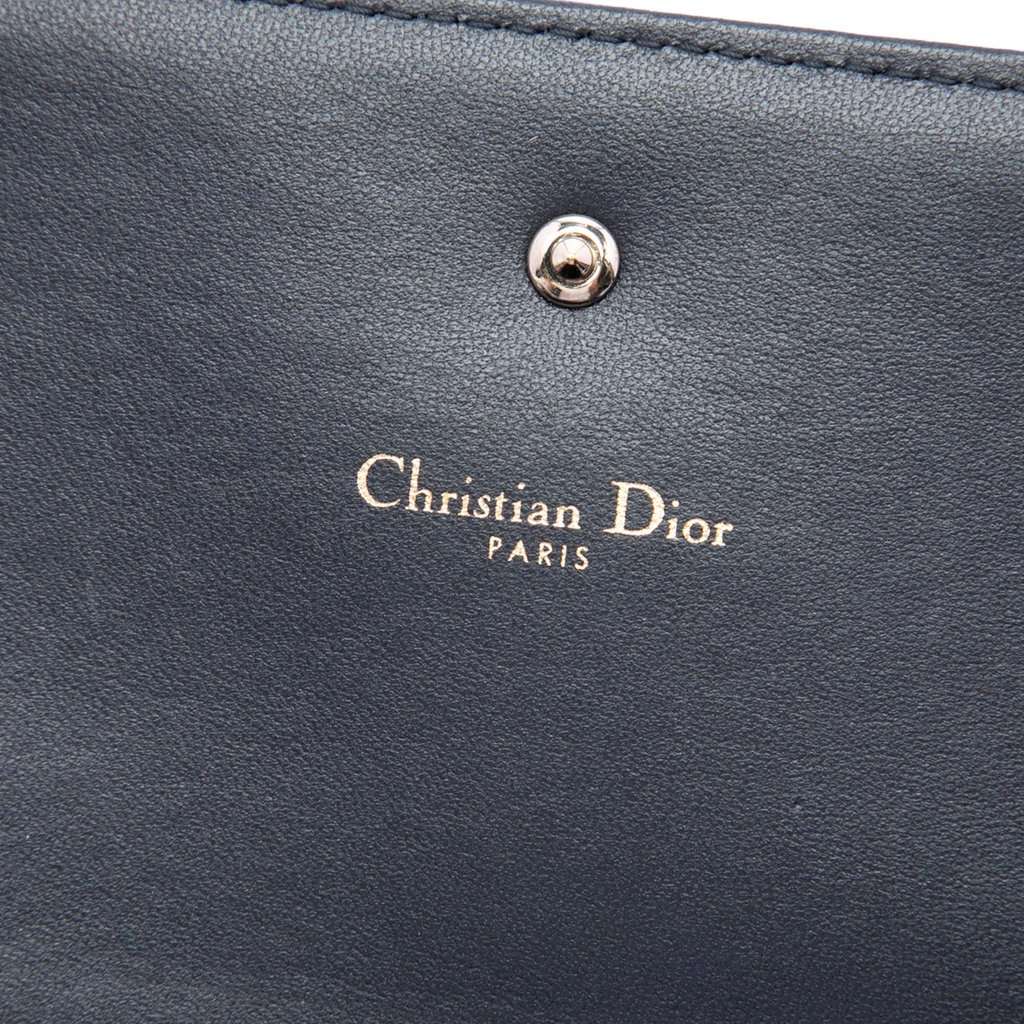 Dior Metallic Patent Microcannage Diorama Wallet on Chain Blue Leather Very good condition - Box View