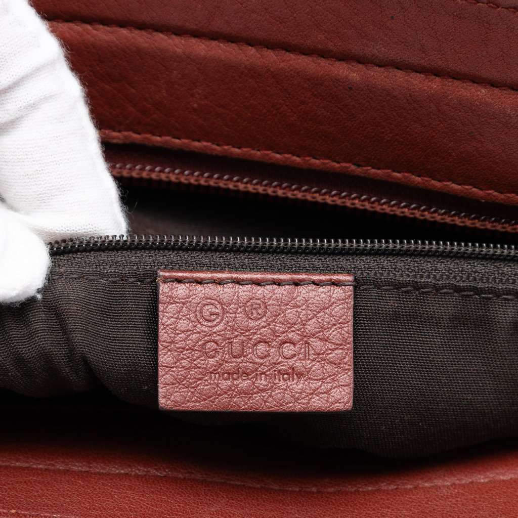 Gucci Guccissima Tender Bamboo Bar Tote Red Leather Very good condition - Box View