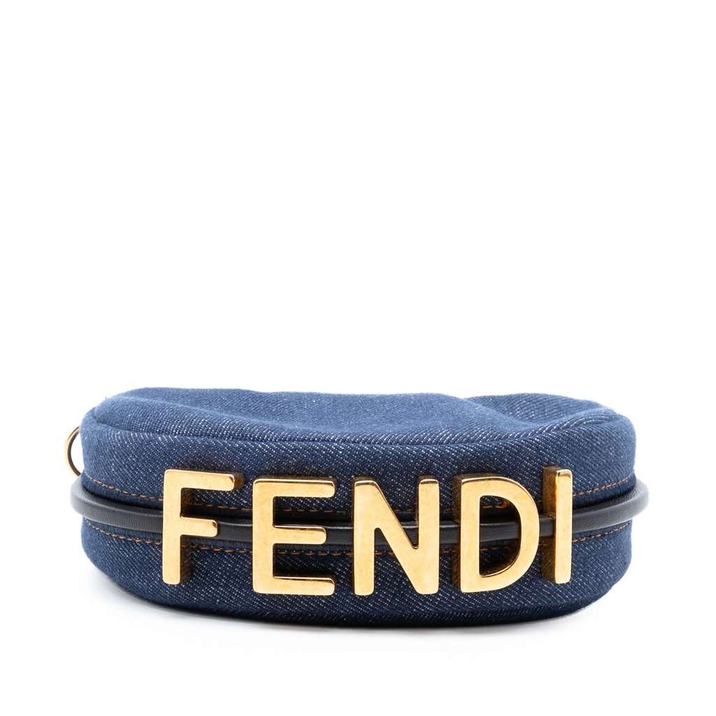 Fendi Nano Denim Fendigraphy Hobo Blue Very good condition - Inside View