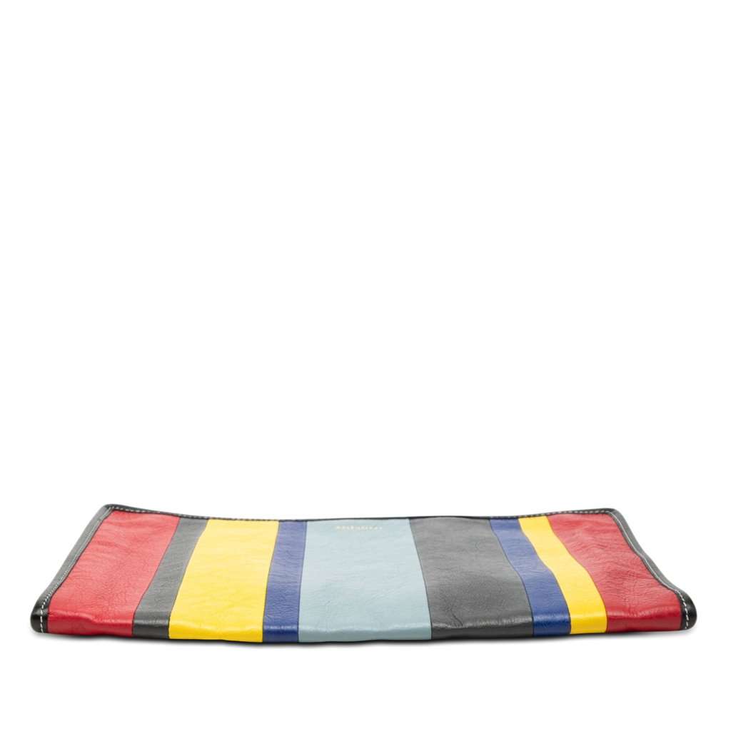 Balenciaga Lambskin Striped Bazar Clutch MultiColor Leather Very good condition - Inside View