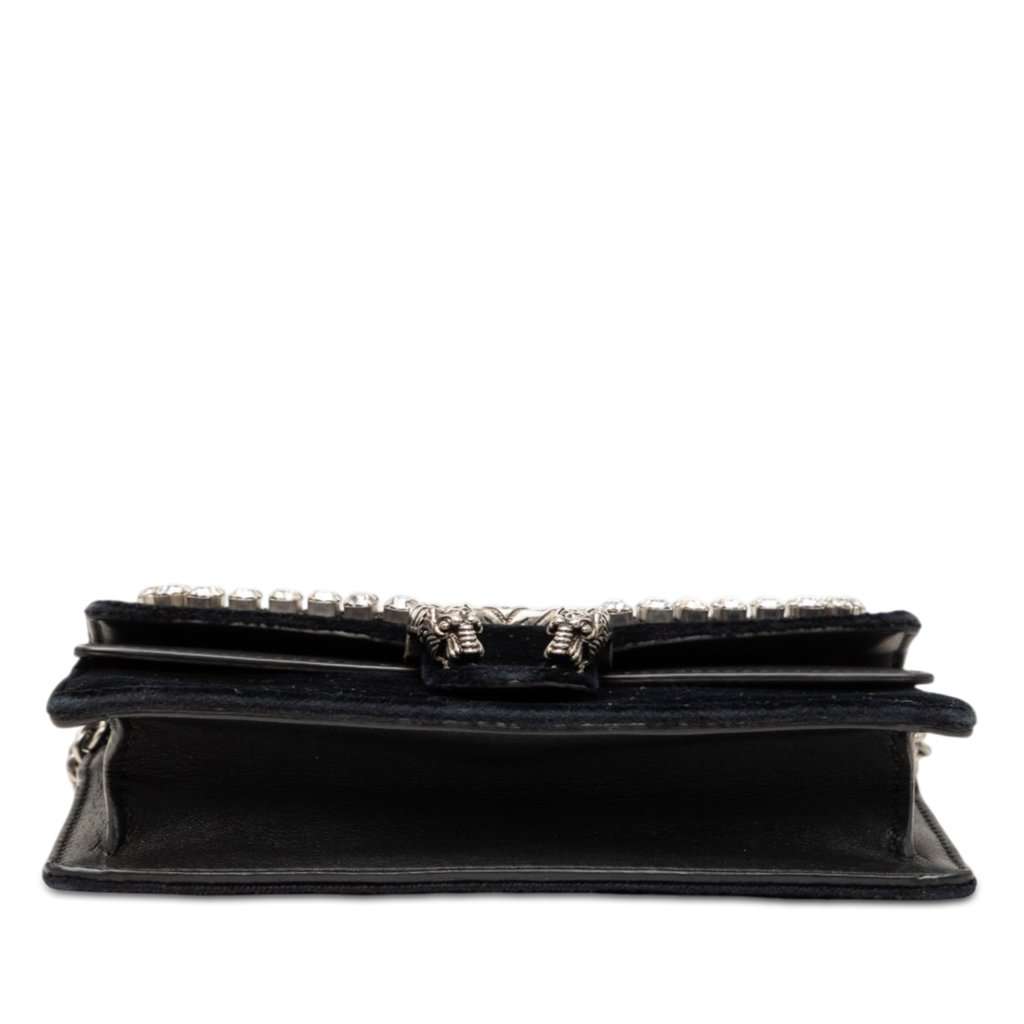 Gucci Mini Crystal Embellished Velvet Dionysus Crossbody Black Very good - Inside View