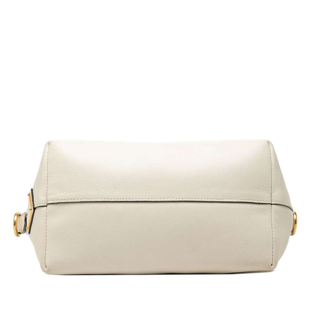 Prada Small Embossed Glace Calf Logo Convertible Satchel White Leather Very good condition - Inside View