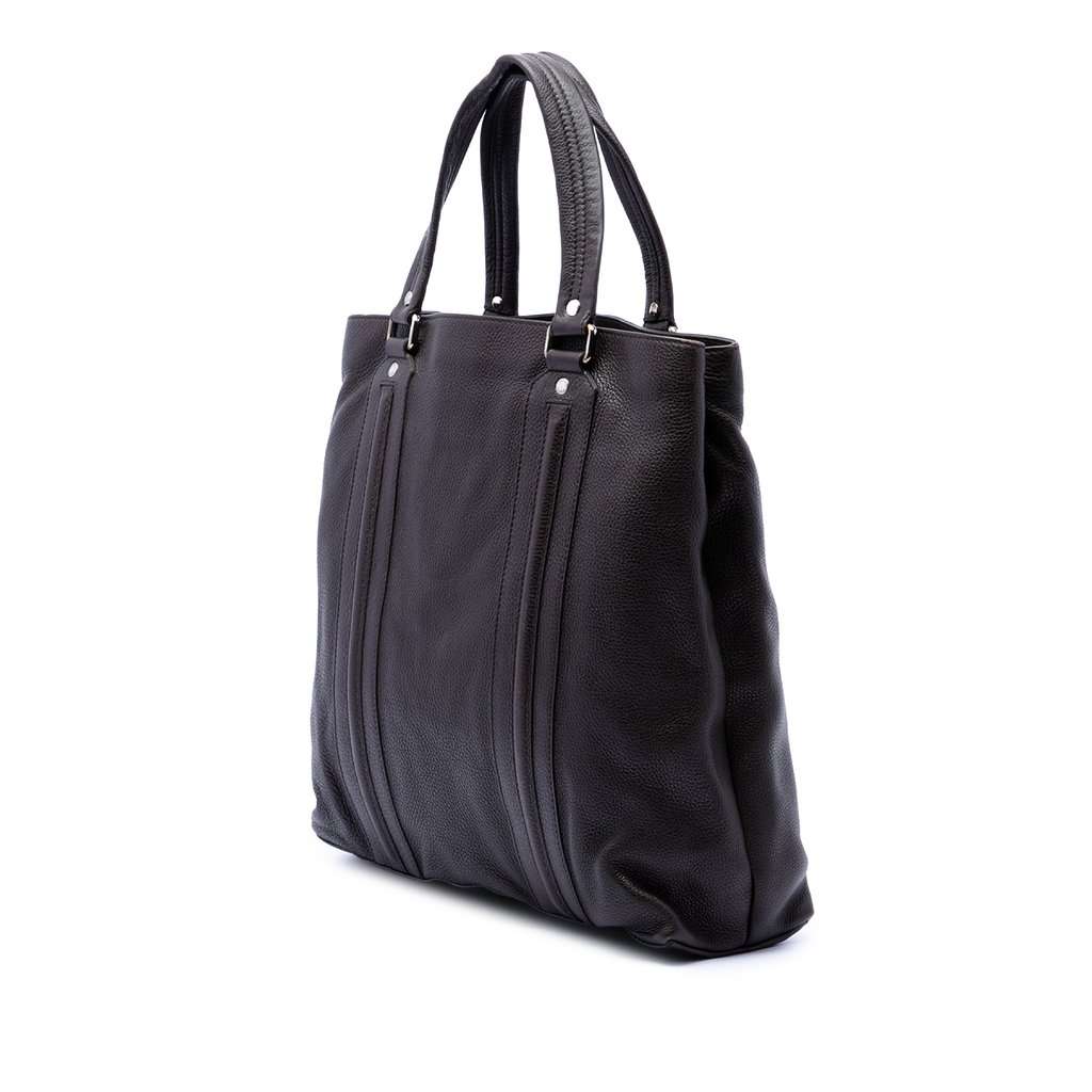Gucci Grained Calfskin Tote Brown Leather Very good - Back View