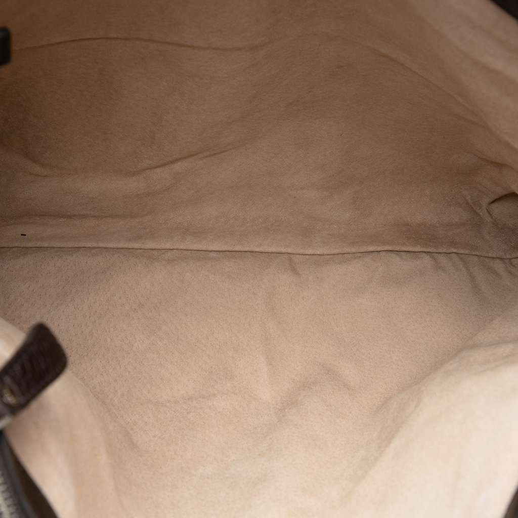 Gucci Grained Calfskin Tote Brown Leather Very good - Model View