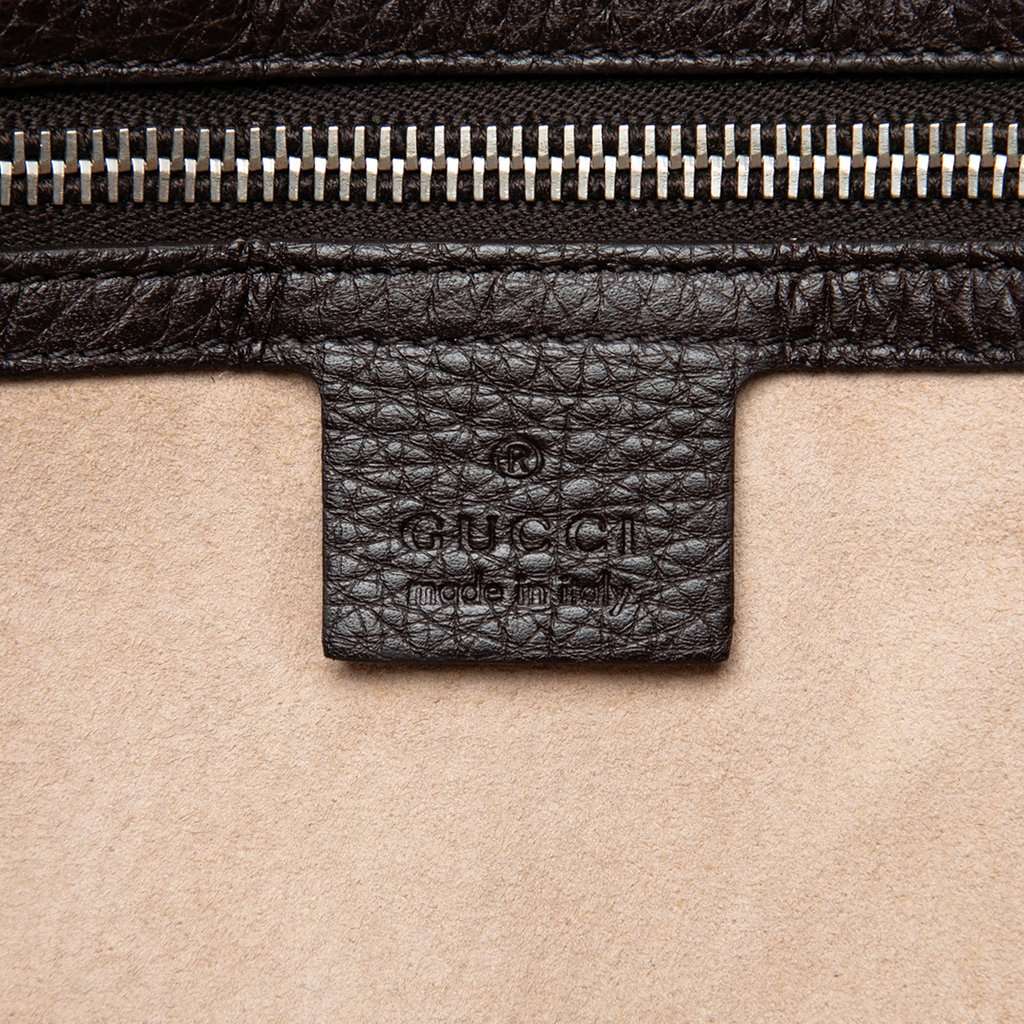 Gucci Grained Calfskin Tote Brown Leather Very good - Box View