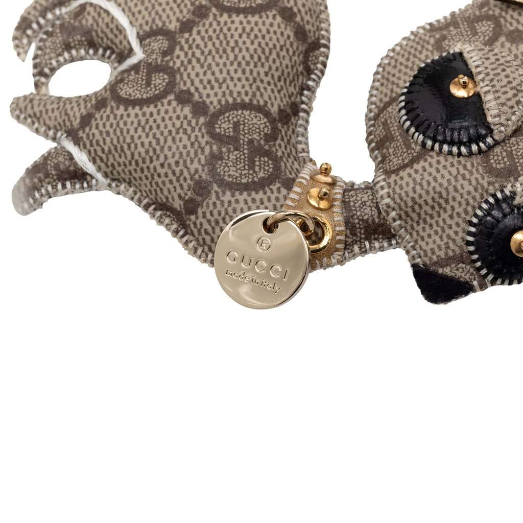 Gucci GG Supreme Brando Chihuahua Bag Charm and Key Chain Beige Very good - Inside View