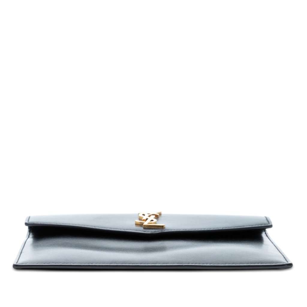 Saint Laurent Baby Smooth Shiny Calfskin Monogram Uptown Pouch Black Leather Very good condition - Inside View