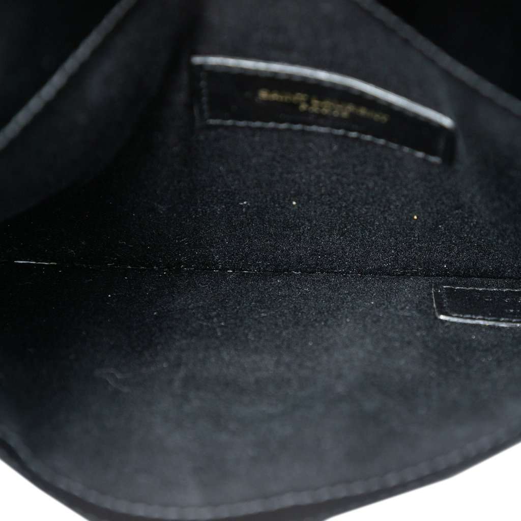 Saint Laurent Baby Smooth Shiny Calfskin Monogram Uptown Pouch Black Leather Very good condition - Model View