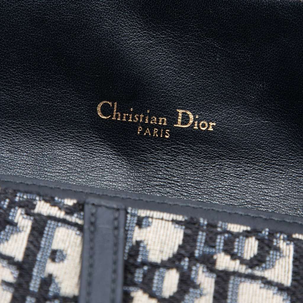 Dior Oblique Canvas Saddle Wallet On Chain Blue Very good - Box View