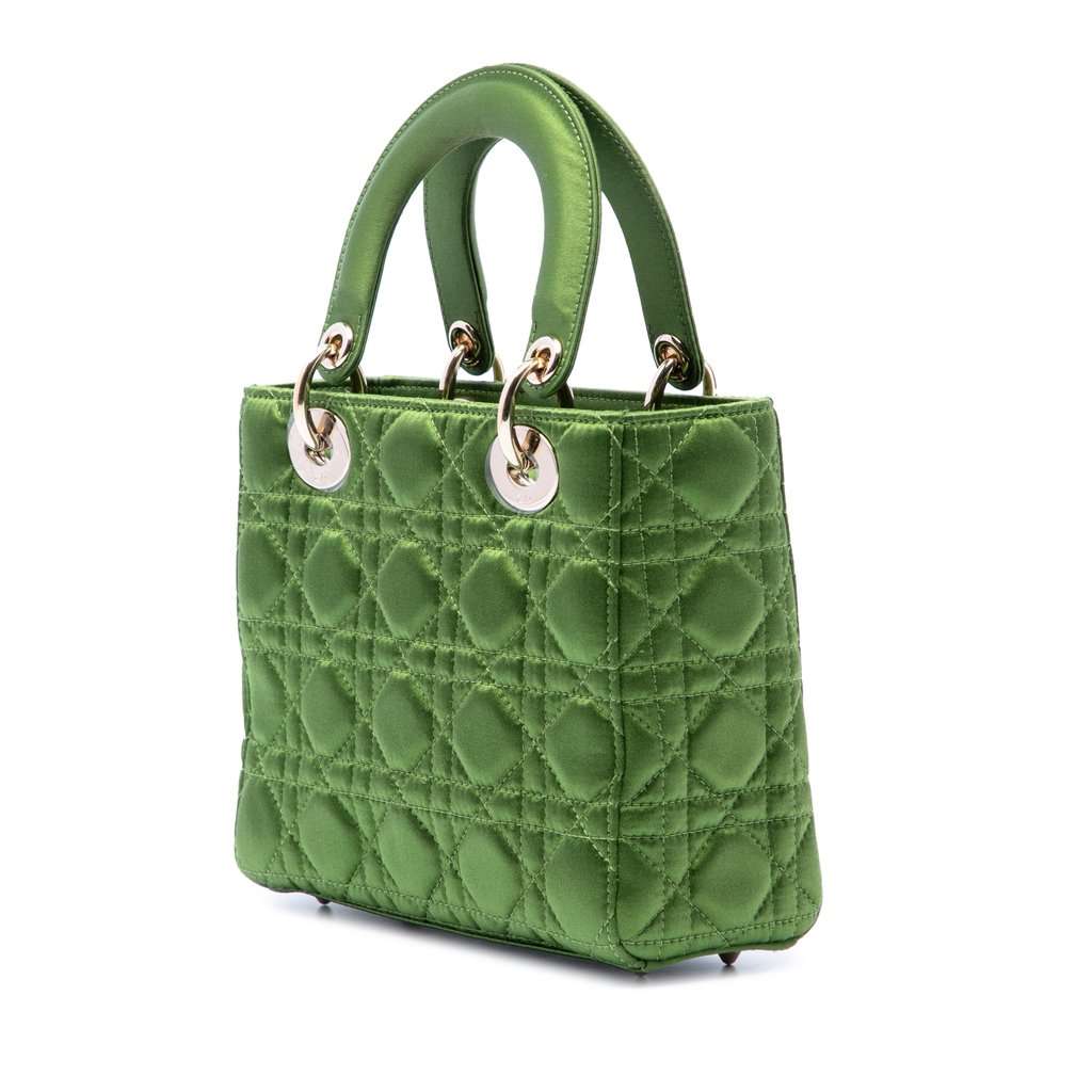Dior Small Satin Cannage My ABCDior Lady Dior Green Very good condition - Back View