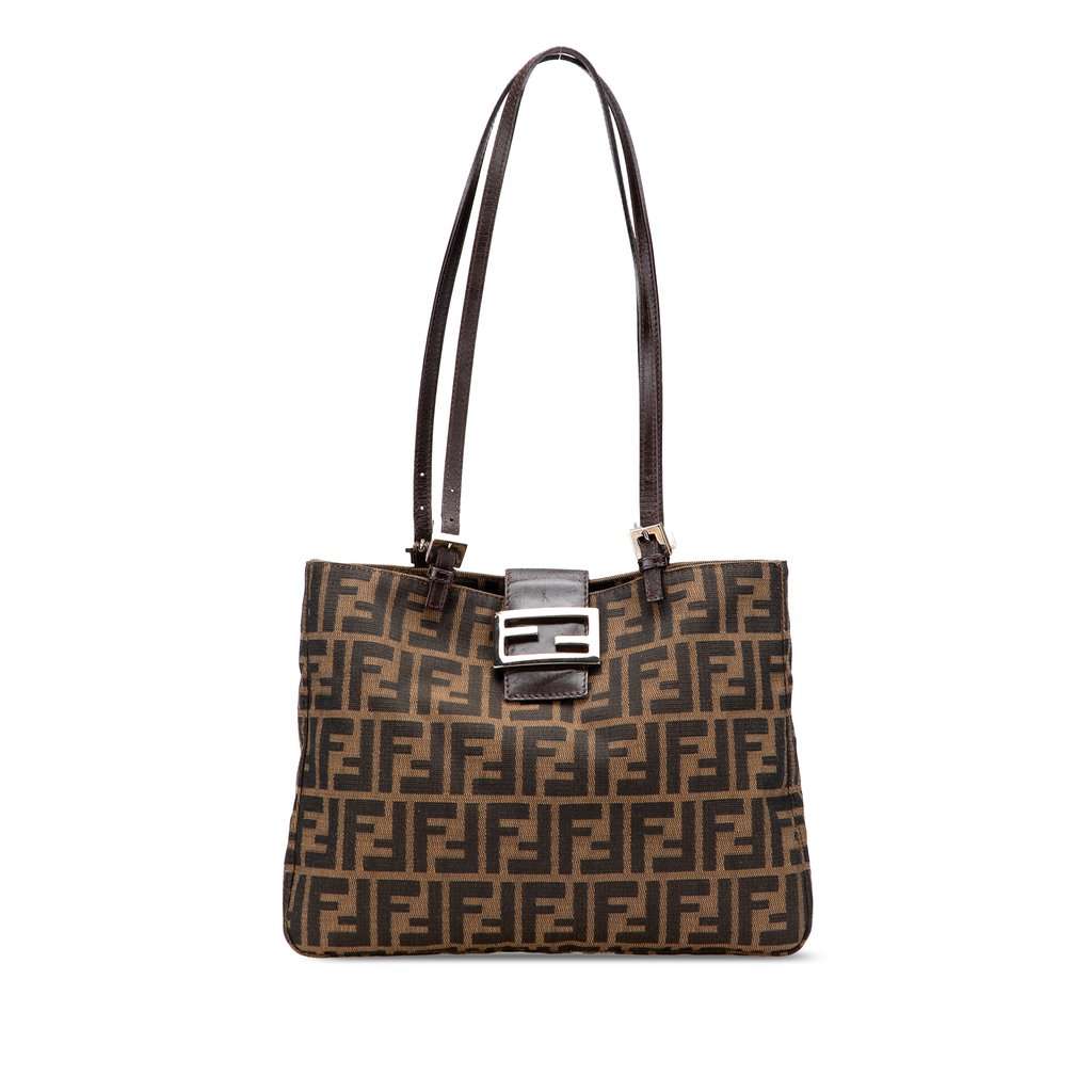 Fendi Zucca Canvas Shoulder Bag Brown Very good condition - Front View