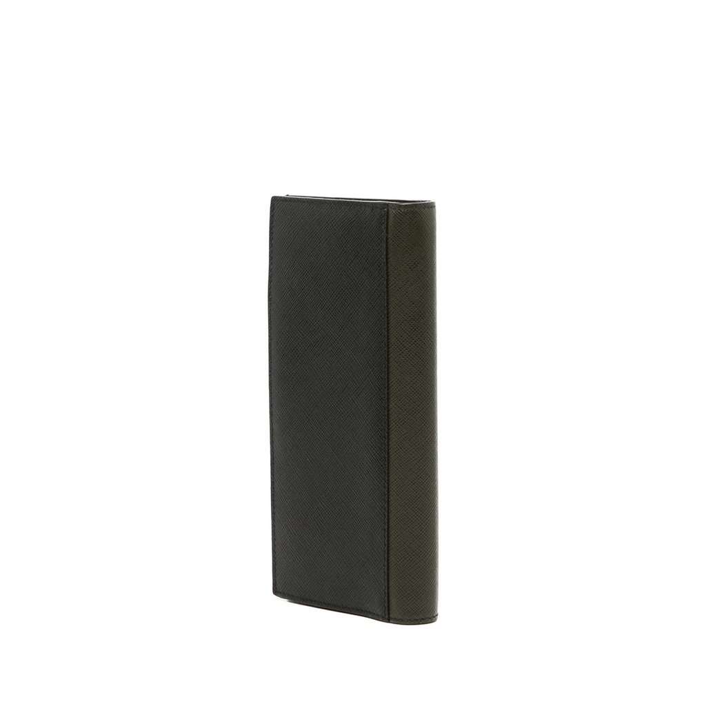 Prada Bicolor Saffiano Bifold Long Wallet Black Leather Very good condition - Back View