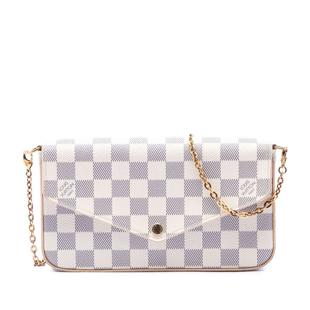 Louis Vuitton Damier Azur Pochette Felicie White Very good - Front View