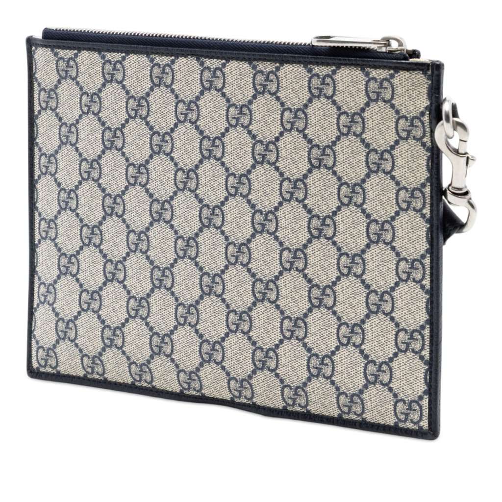 Gucci GG Supreme Web Ophidia Clutch Beige Very good condition - Back View