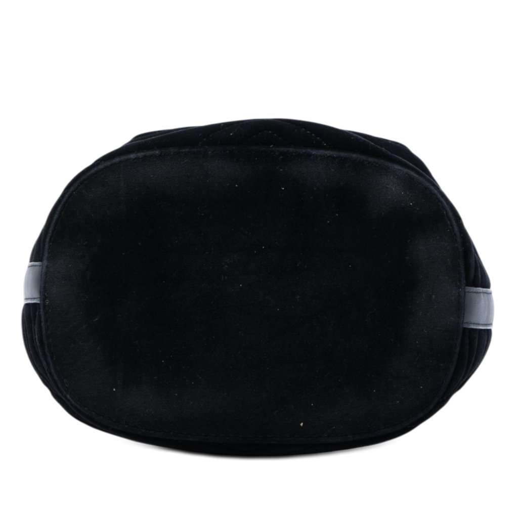 Gucci GG Marmont 2.0 Matelasse Velvet Bucket Bag Black Very good - Inside View