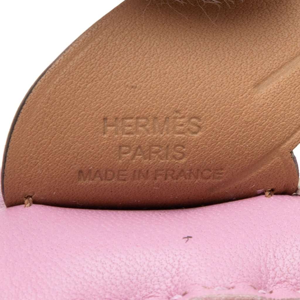 Hermès Milo Lambskin and Swift Grigri Rodeo Pegase Bag Charm PM Pink Leather Very good condition - Inside View