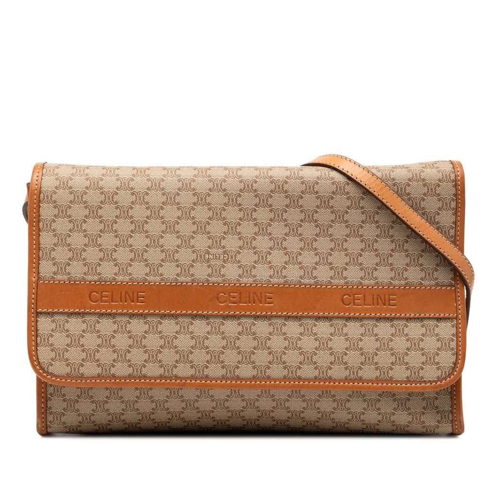 Celine Macadam Coated Canvas Crossbody Beige Very good condition - Front View