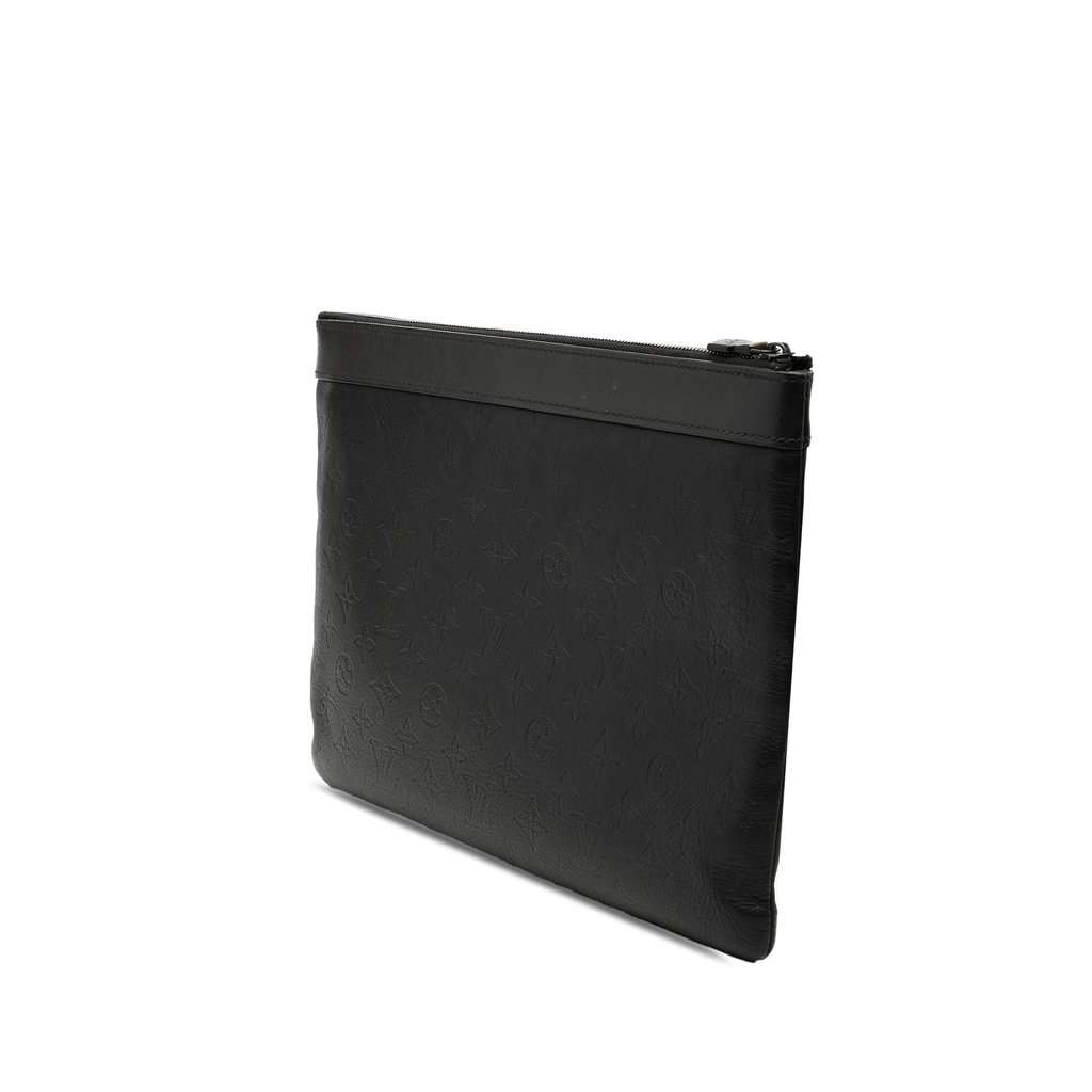 Louis Vuitton Monogram Shadow Discovery Pochette Black Leather Very good condition - Back View