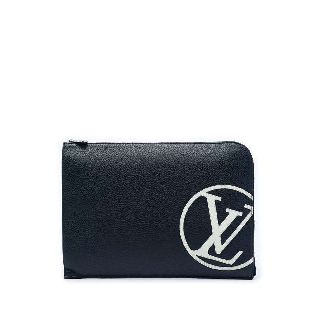 Louis Vuitton Taurillon Initials Circle Pochette Jour GM Blue Leather Very good - Front View