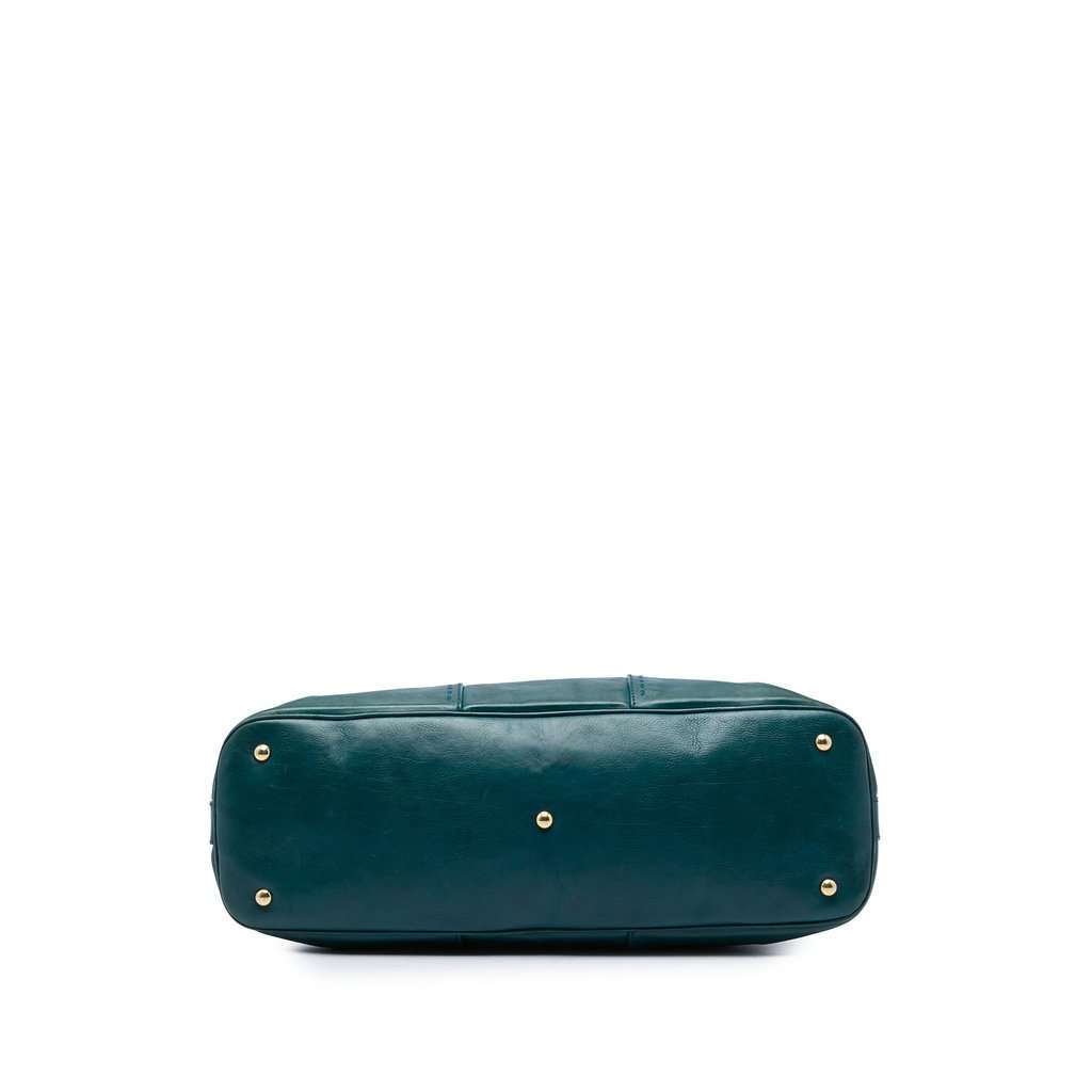 Saint Laurent Large Leather Muse Handbag Blue Leather Good - Inside View