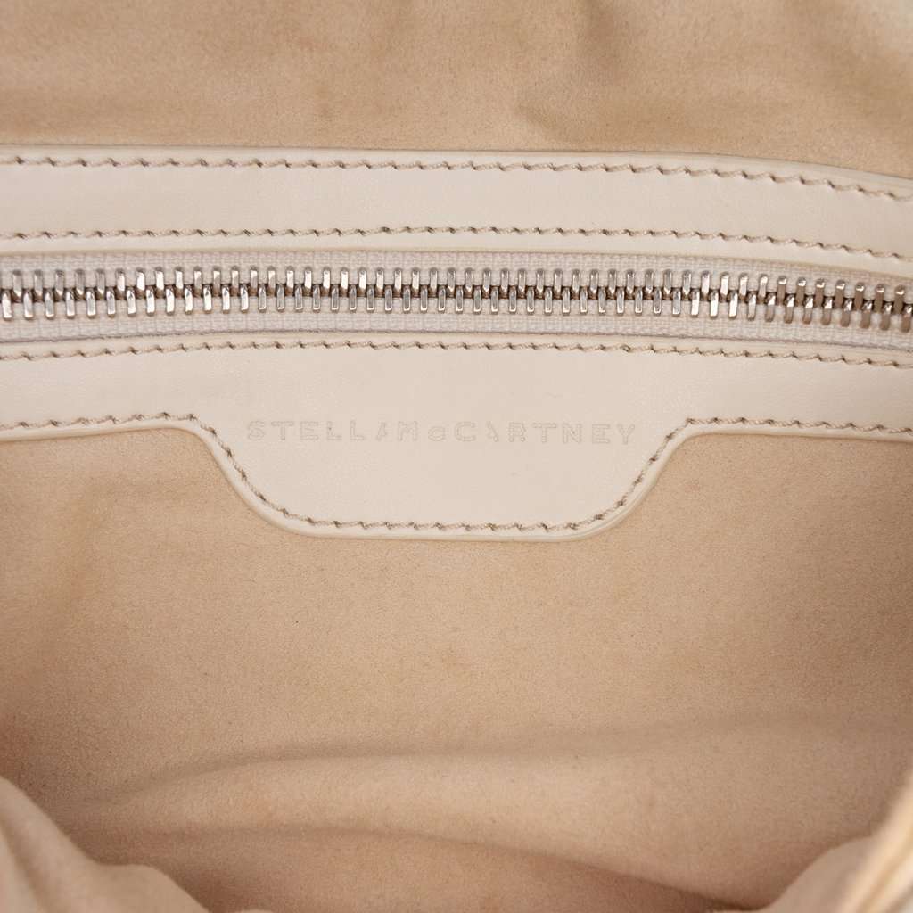 Stella McCartney Woven Faux Leather Becks Top Handle Bag White Very good condition - Box View