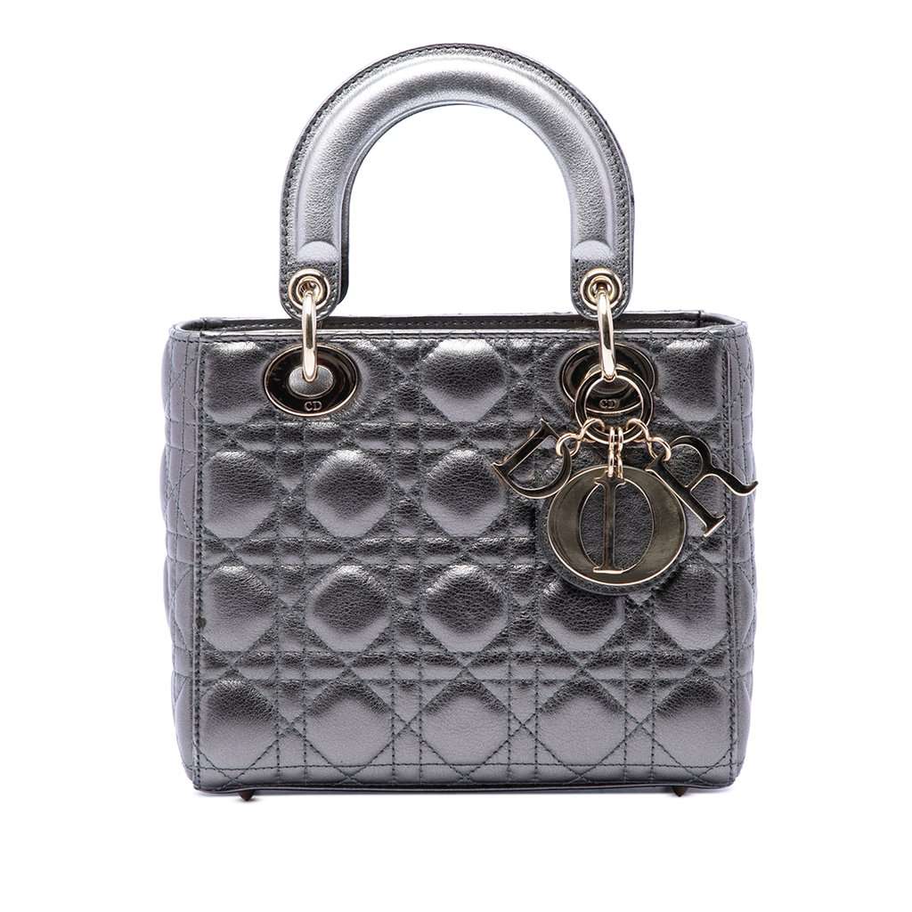 Dior Small Metallic Lambskin Cannage My ABCDior Lady Dior MultiColor Leather Very good condition - Front View