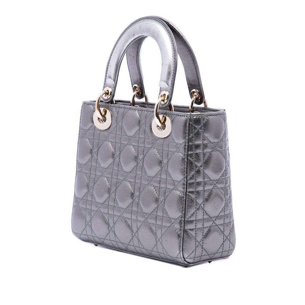 Dior Small Metallic Lambskin Cannage My ABCDior Lady Dior MultiColor Leather Very good condition - Back View