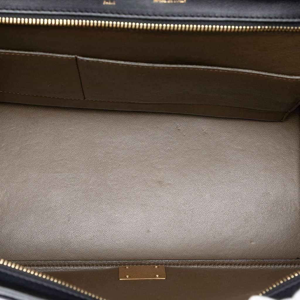 Celine Medium Tricolor Calfskin and Suede Trapeze Satchel Black Leather Very good condition - Model View
