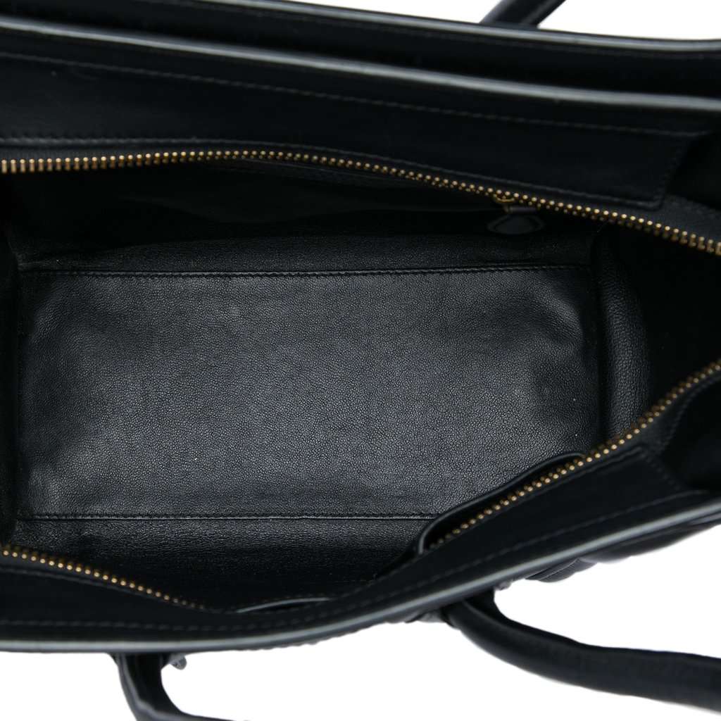 Celine Micro Tricolor Leather Luggage Tote Blue Leather Very good - Model View
