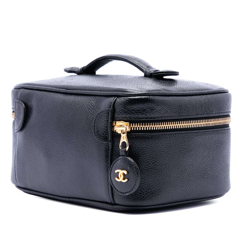 Chanel CC Caviar Vanity Bag Black Leather Very good - Back View