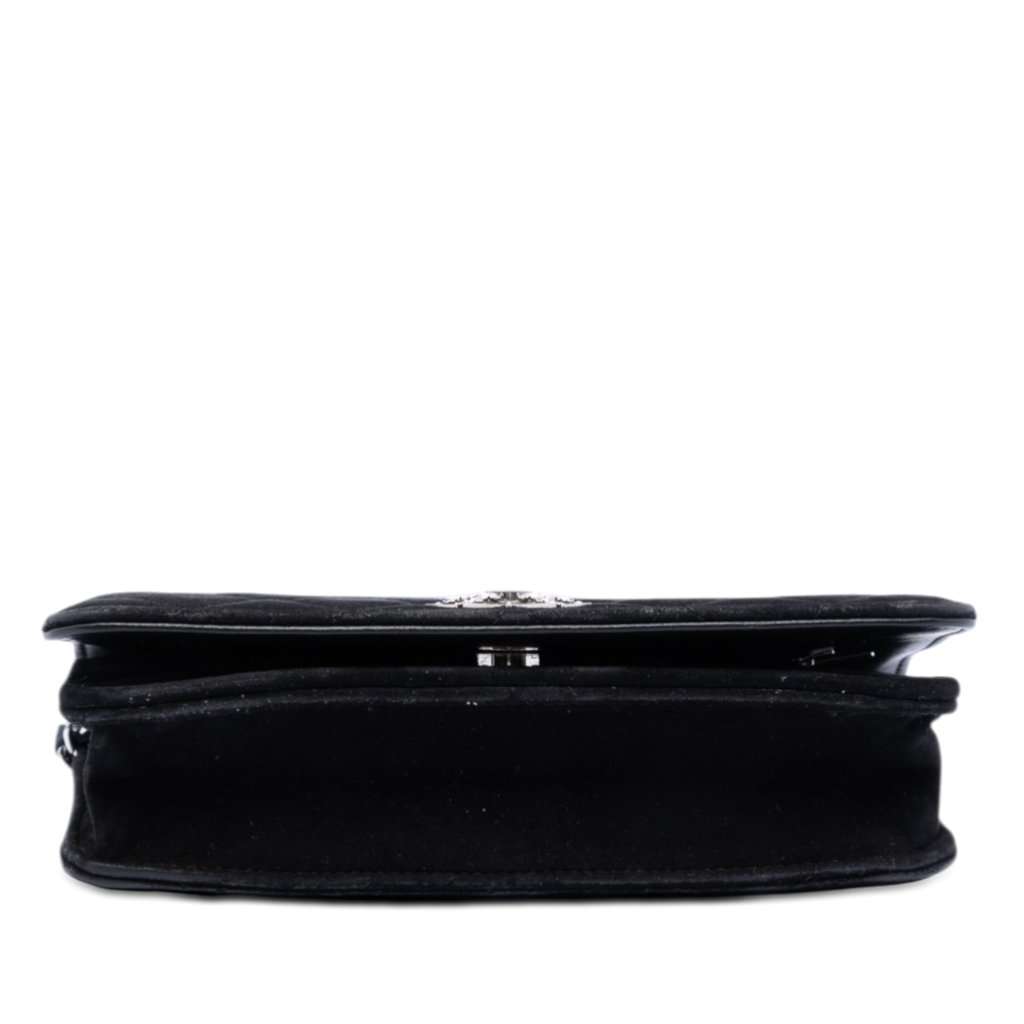 Chanel Quilted Suede Cocostellar Wallet on Chain Black Leather Very good condition - Inside View