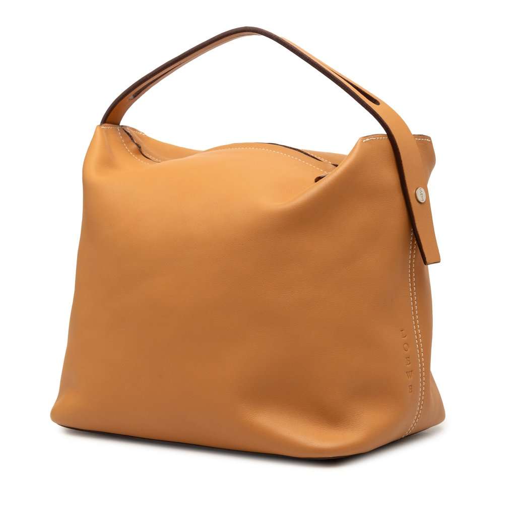 LOEWE Calfskin Handbag Brown Leather Very good condition - Back View