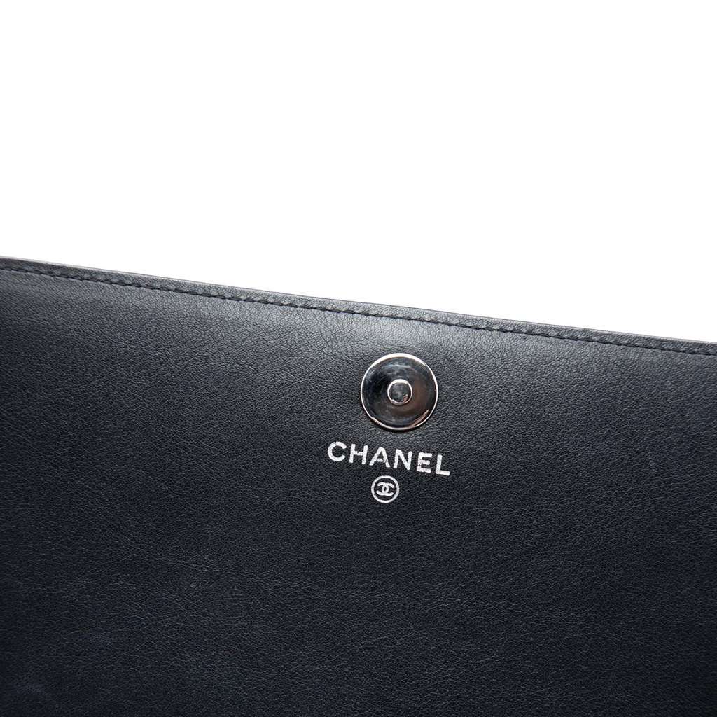 Chanel CC Patent Strass Embellished Wallet On Chain Black Leather Very good condition - Box View